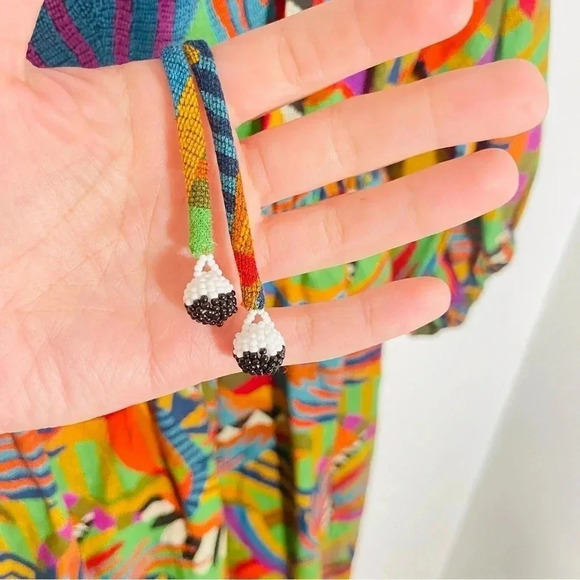 NEW Farm Rio Wide Leg Jumpsuit Anthropologie Tropical Print Linen Blend - Picture 7 of 14